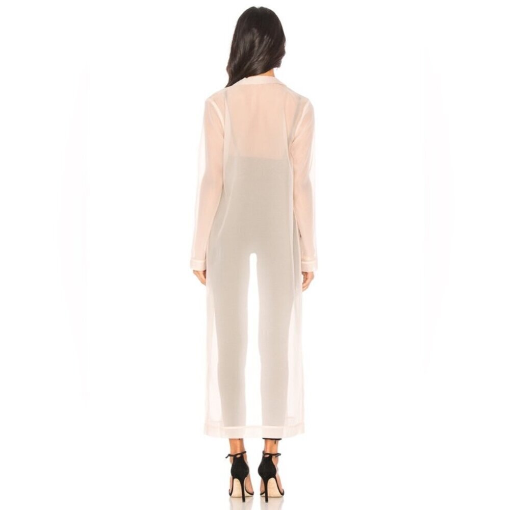 Chrissy Teigen x Revolve Muse Sheer Duster in White Sand - Picture 4 of 8